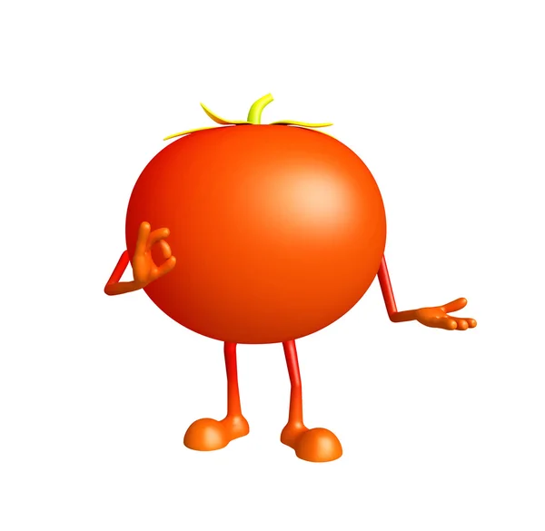 Tomaten-Charakter mit bestem Zeichen — Stockfoto
