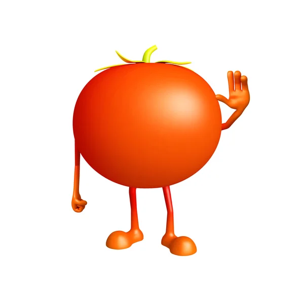 Tomato character with saying hi pose — Stock Photo, Image