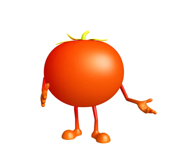 Ντομάτα χαρακτήρα με παρουσίαση πόζα — Φωτογραφία Αρχείου