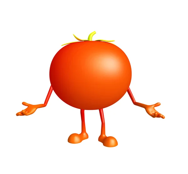 Tomat karaktär med presentation pose Stockbild