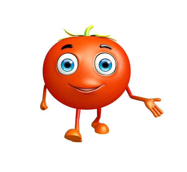 Personagem de tomate com pose de apresentação — Fotografia de Stock