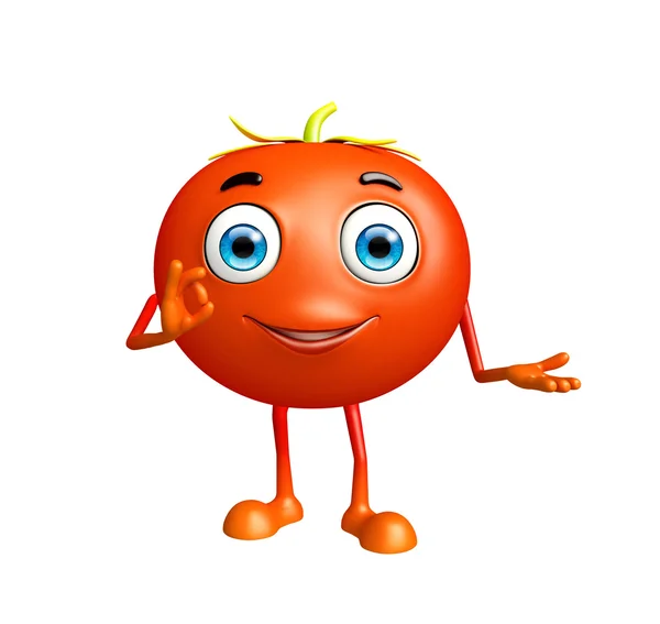 Tomato character with best sign — Stock Photo, Image