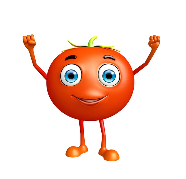 Tomatenfigur mit glücklicher Pose — Stockfoto