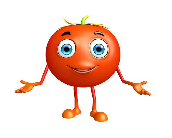 Ντομάτα χαρακτήρα με παρουσίαση πόζα — Φωτογραφία Αρχείου