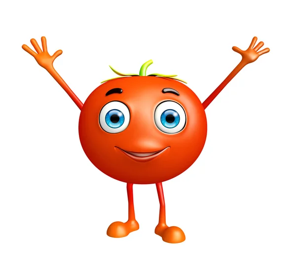 Carácter de tomate con pose feliz —  Fotos de Stock