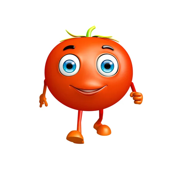 Tomatenfigur mit wandelnder Pose — Stockfoto