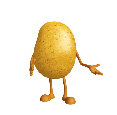 Patates karakter tanıtımı poza sahip