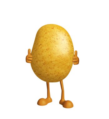 Başparmak yukarıya poz ile patates