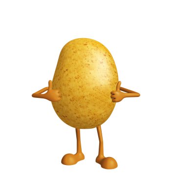 Başparmak yukarıya poz ile patates