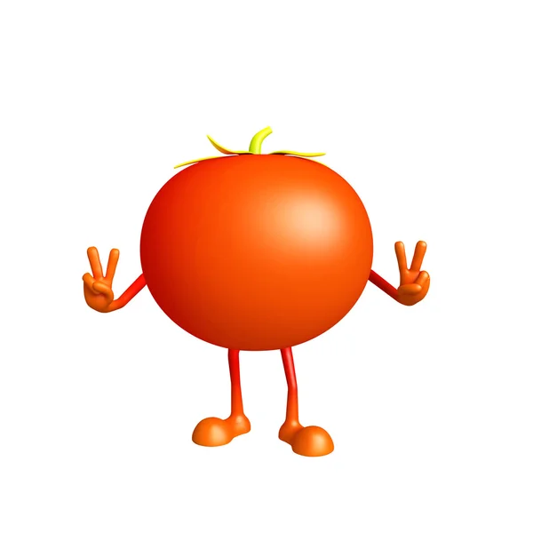 Personaggio pomodoro con posa vincente — Foto Stock