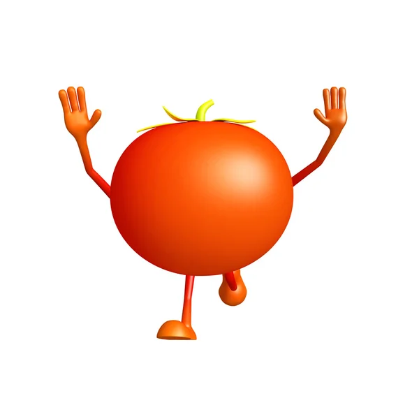 Carácter de tomate con pose en ejecución —  Fotos de Stock