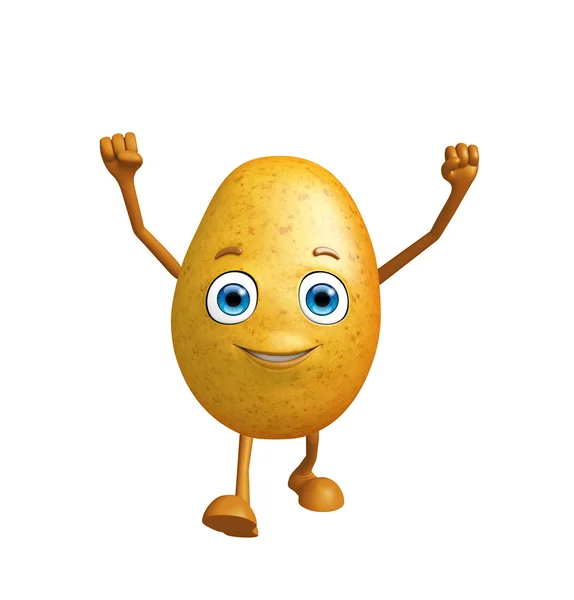 Ziemniak znak z zadowolony poza — Zdjęcie stockowe