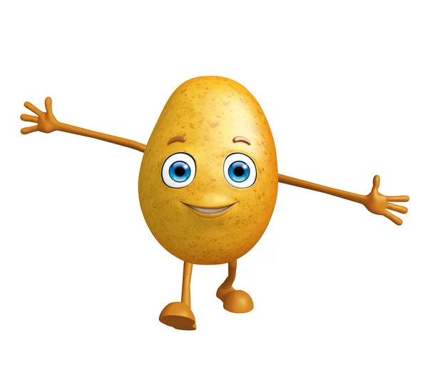 Характер картоплі з біговою позою — стокове фото
