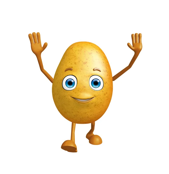 Картофельный персонаж со словами "привет" — стоковое фото