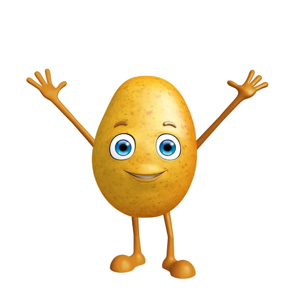 Potato character with happy pose — Stock Photo, Image