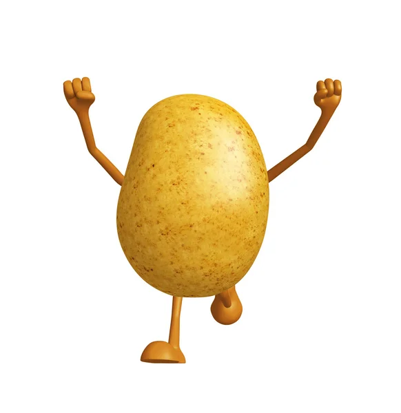 Poz çalışan ile patates karakter — Stok fotoğraf