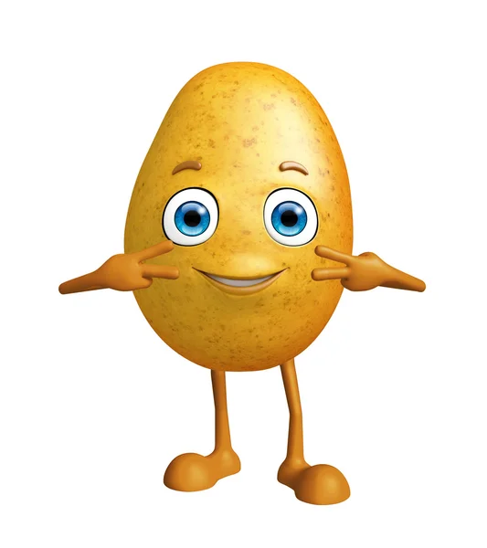 Potato character with win pose — Stock Photo, Image