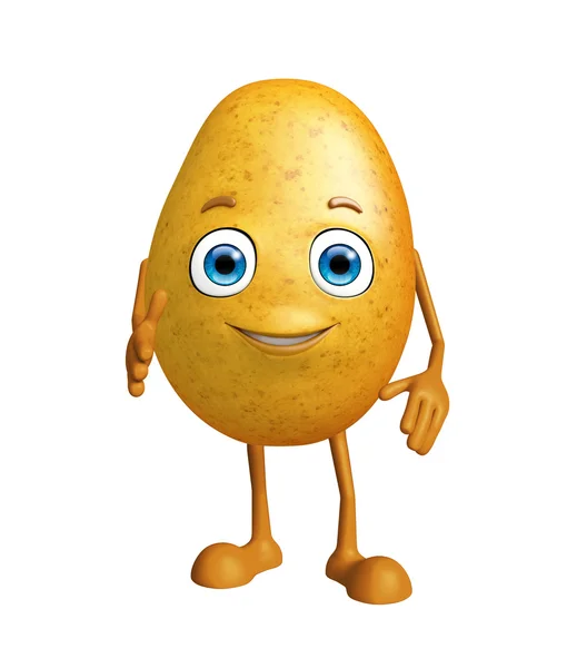 Potato character with shake hand pose — Stock Photo, Image