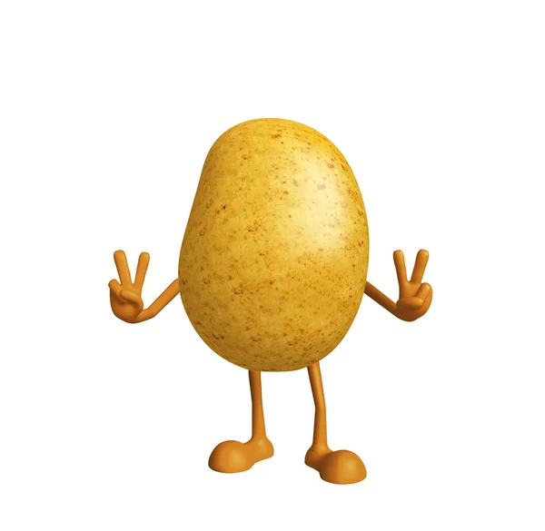 Картошка с победной позой — стоковое фото