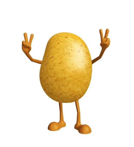 Potato with win pose — Stock Photo, Image