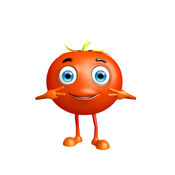 Tomatenfigur mit Win-Pose — Stockfoto