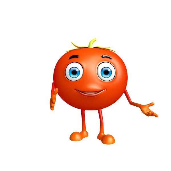 Tomat karaktär med presentation pose — Stockfoto