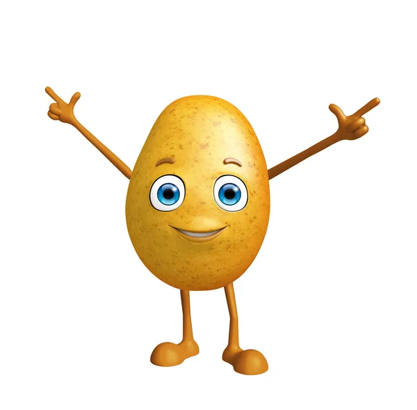 Aardappel karakter met aanwijsapparaat pose Stockfoto