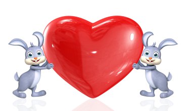 Paskalya tavşanı kalp ile