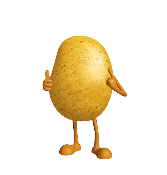 Potato with thumbs up pose — Stock Photo, Image