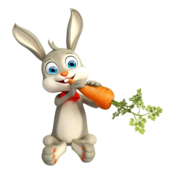 Пасхальный кролик с морковью — стоковое фото