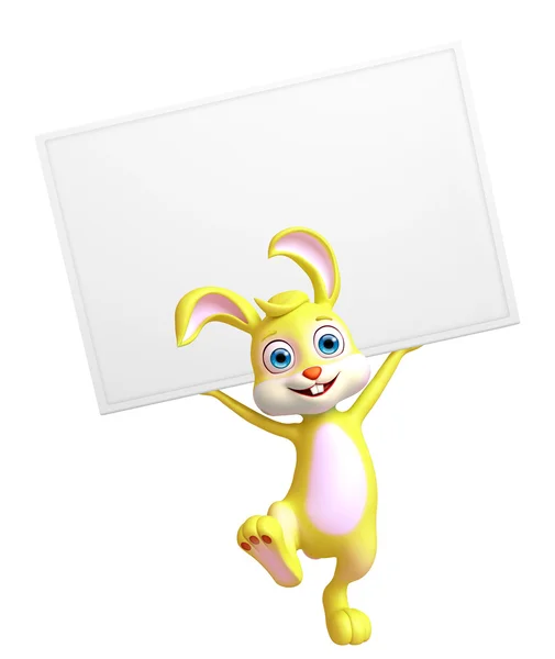 Easter Bunny With Sign Board — Stock Photo, Image