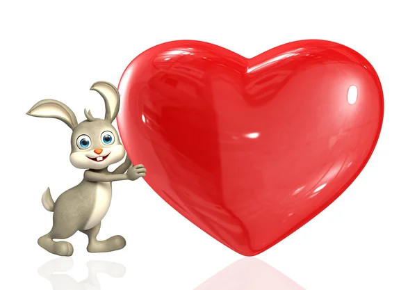 Easter Bunny with Heart — Stock Photo, Image