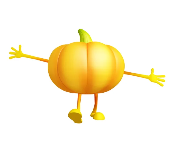 Pumpkin charakter s tekoucí pozice — Stock fotografie