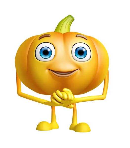 Pumpkin character with promise pose — Stock Photo, Image