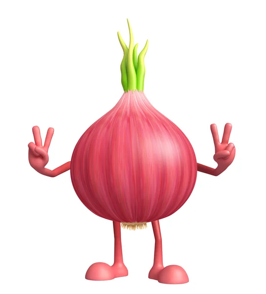 Onion character with win pose — Stock Photo, Image