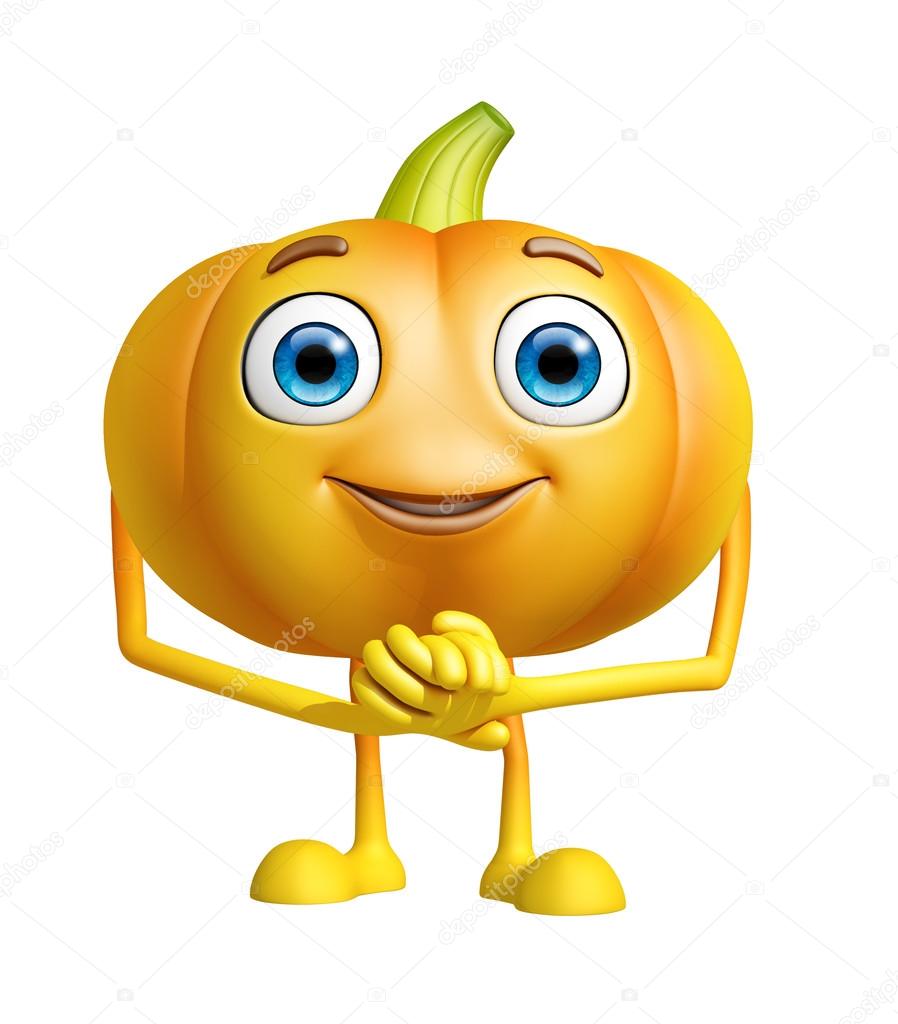  Pumpkin character with promise pose