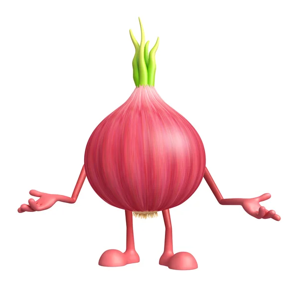 Onion character with presentation pose — Stock Photo, Image