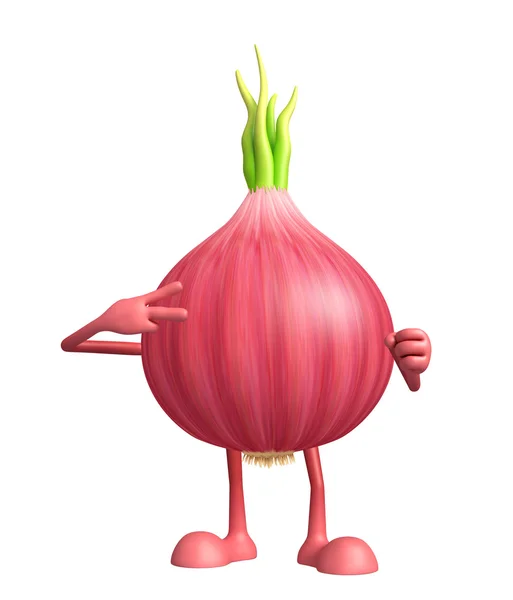 Onion character with win pose — Stock Photo, Image