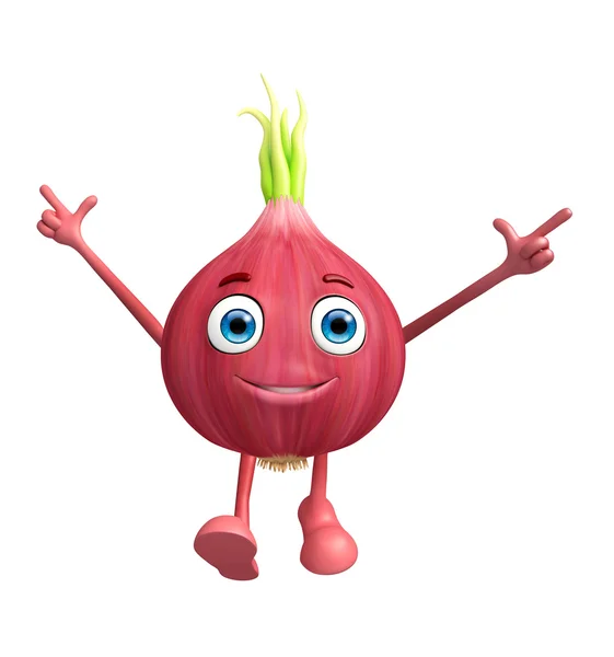 Onion character with happy pose — Stock Photo, Image