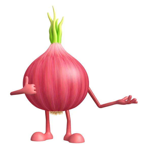 Onion character with presentation pose — Stock Photo, Image