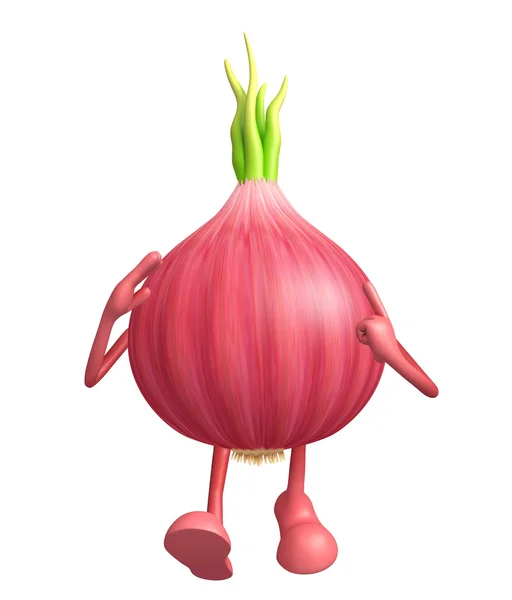 Onion character with salute pose — Stock Photo, Image