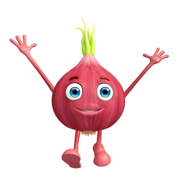 Onion character with happy pose — Stock Photo, Image