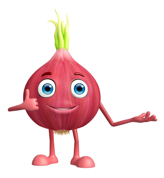 Onion character with thunbs up pose — Stock Photo, Image