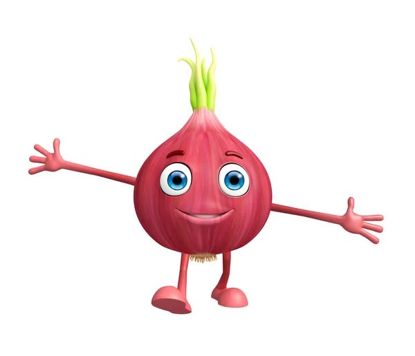 Onion character with happy pose — Stock Photo, Image
