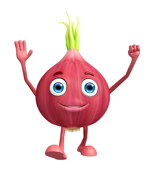 Onion character with saying hi pose — Stock Photo, Image