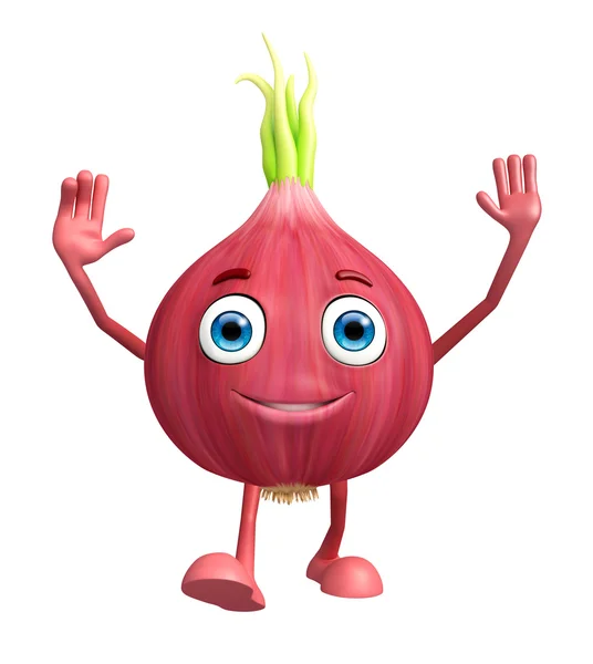 Onion character with running pose — Stock Photo, Image