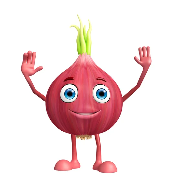 Onion character with saying hi pose — Stock Photo, Image