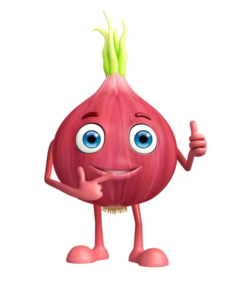 Onion character with pointing pose — Stock Photo, Image