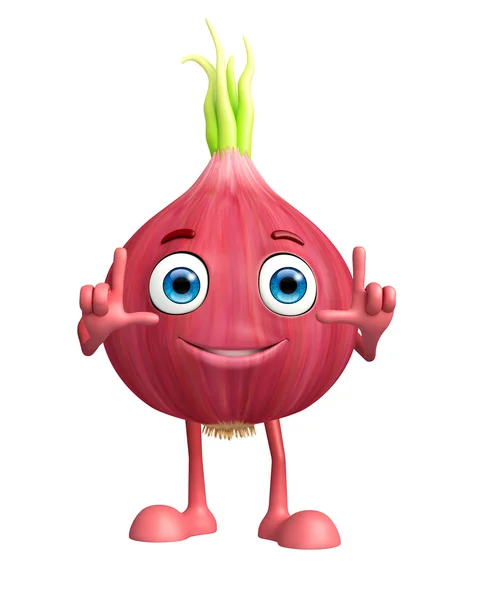 Onion character with direction pose — Stock Photo, Image