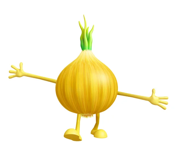 Onion character with happy pose — Stock Photo, Image